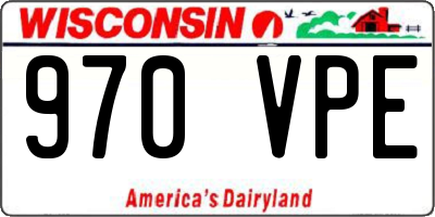 WI license plate 970VPE