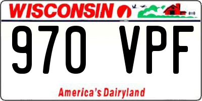 WI license plate 970VPF