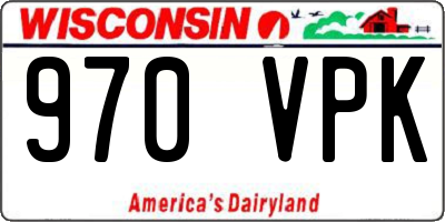 WI license plate 970VPK