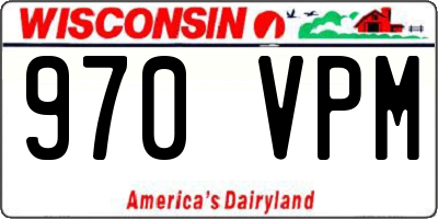 WI license plate 970VPM