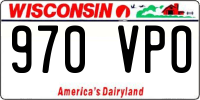 WI license plate 970VPO