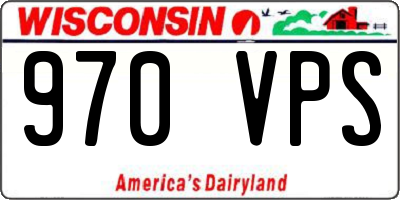 WI license plate 970VPS