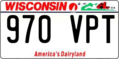 WI license plate 970VPT
