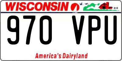 WI license plate 970VPU