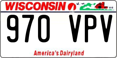 WI license plate 970VPV
