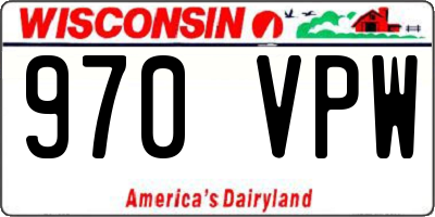 WI license plate 970VPW