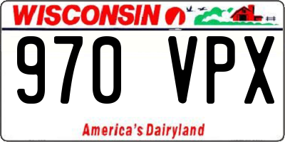 WI license plate 970VPX