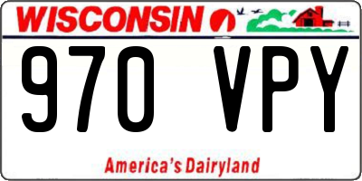WI license plate 970VPY