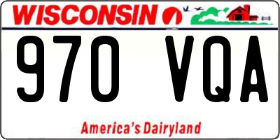 WI license plate 970VQA