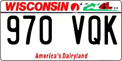WI license plate 970VQK