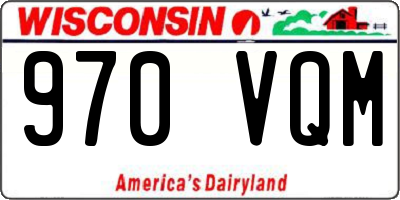 WI license plate 970VQM