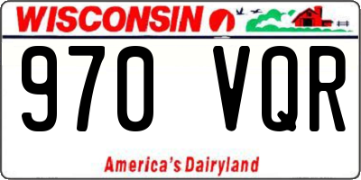 WI license plate 970VQR