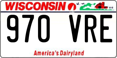 WI license plate 970VRE