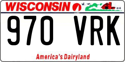 WI license plate 970VRK