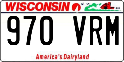 WI license plate 970VRM