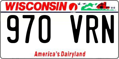 WI license plate 970VRN