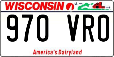 WI license plate 970VRO
