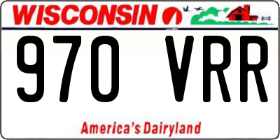 WI license plate 970VRR