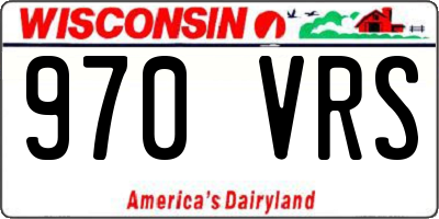 WI license plate 970VRS