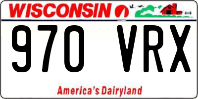 WI license plate 970VRX
