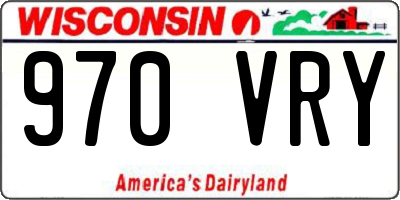 WI license plate 970VRY