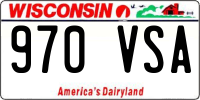 WI license plate 970VSA
