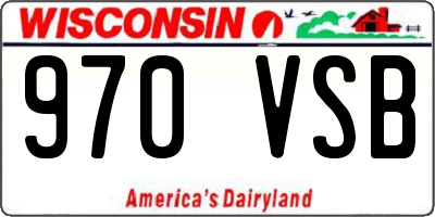 WI license plate 970VSB