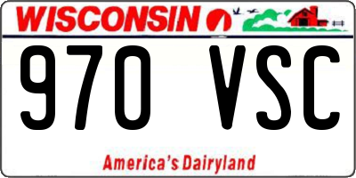 WI license plate 970VSC