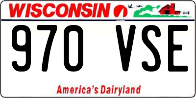 WI license plate 970VSE