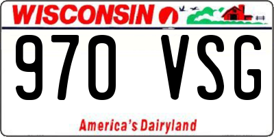 WI license plate 970VSG