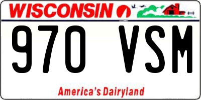 WI license plate 970VSM