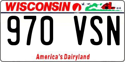 WI license plate 970VSN