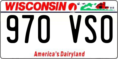 WI license plate 970VSO
