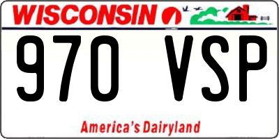WI license plate 970VSP
