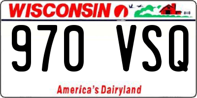 WI license plate 970VSQ