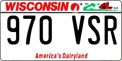 WI license plate 970VSR