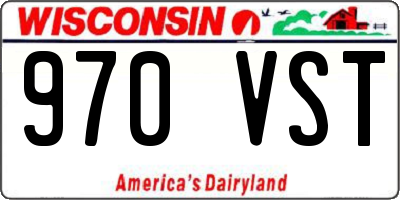 WI license plate 970VST