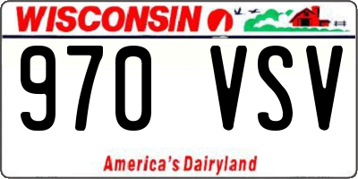 WI license plate 970VSV