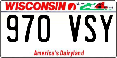 WI license plate 970VSY