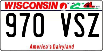 WI license plate 970VSZ