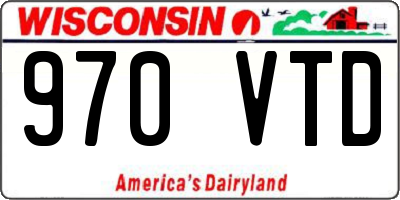 WI license plate 970VTD