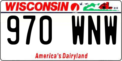 WI license plate 970WNW