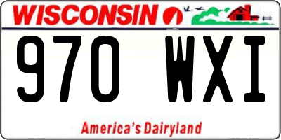 WI license plate 970WXI