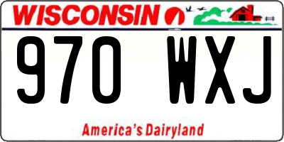 WI license plate 970WXJ