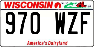 WI license plate 970WZF