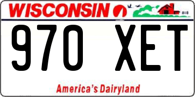 WI license plate 970XET
