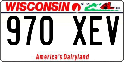 WI license plate 970XEV