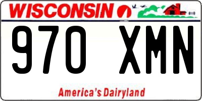 WI license plate 970XMN