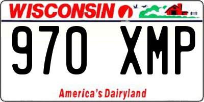 WI license plate 970XMP