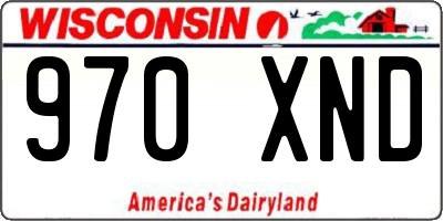 WI license plate 970XND
